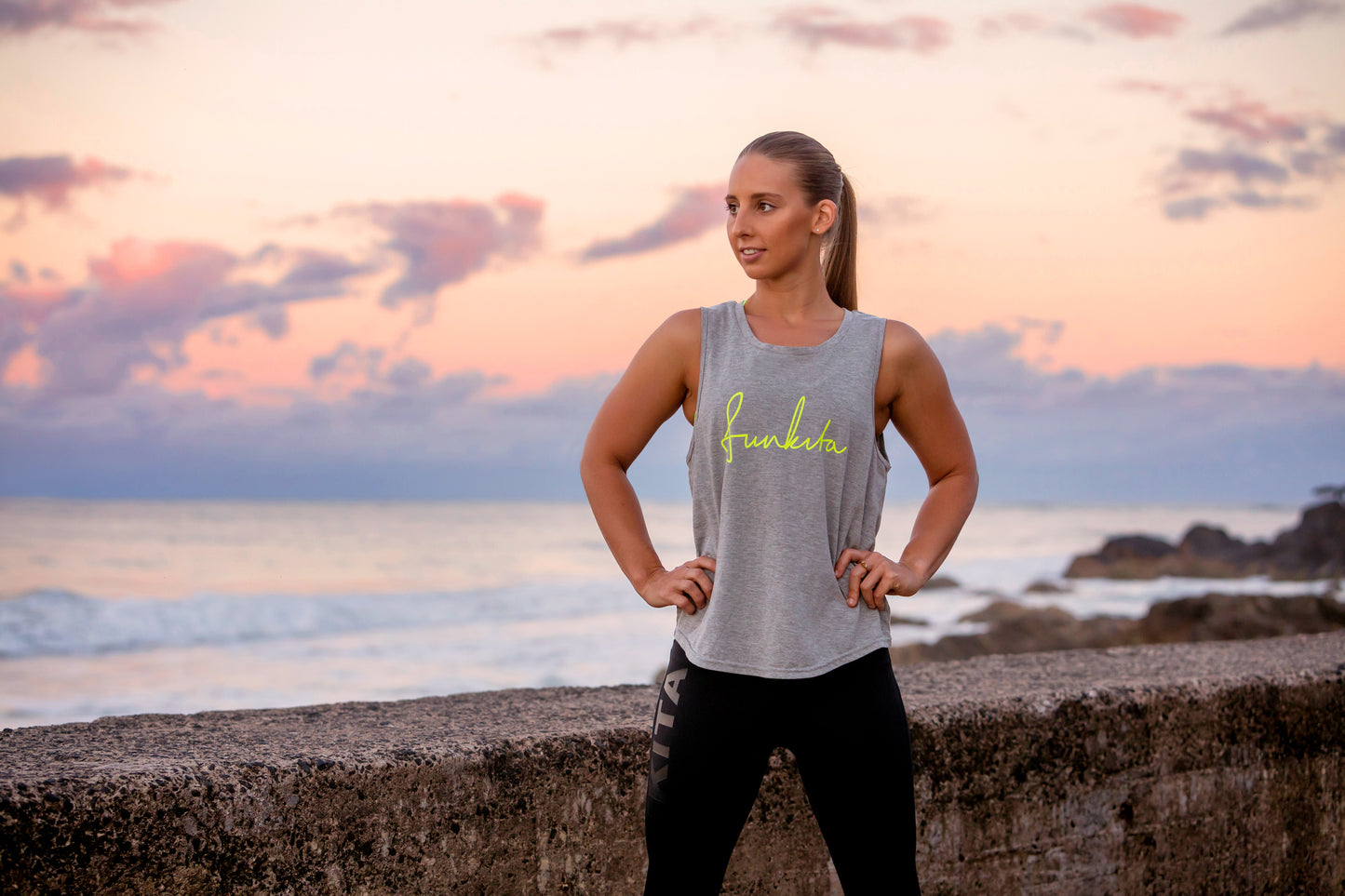 Funkita Tanktop Hank The Tank Grey Scribble