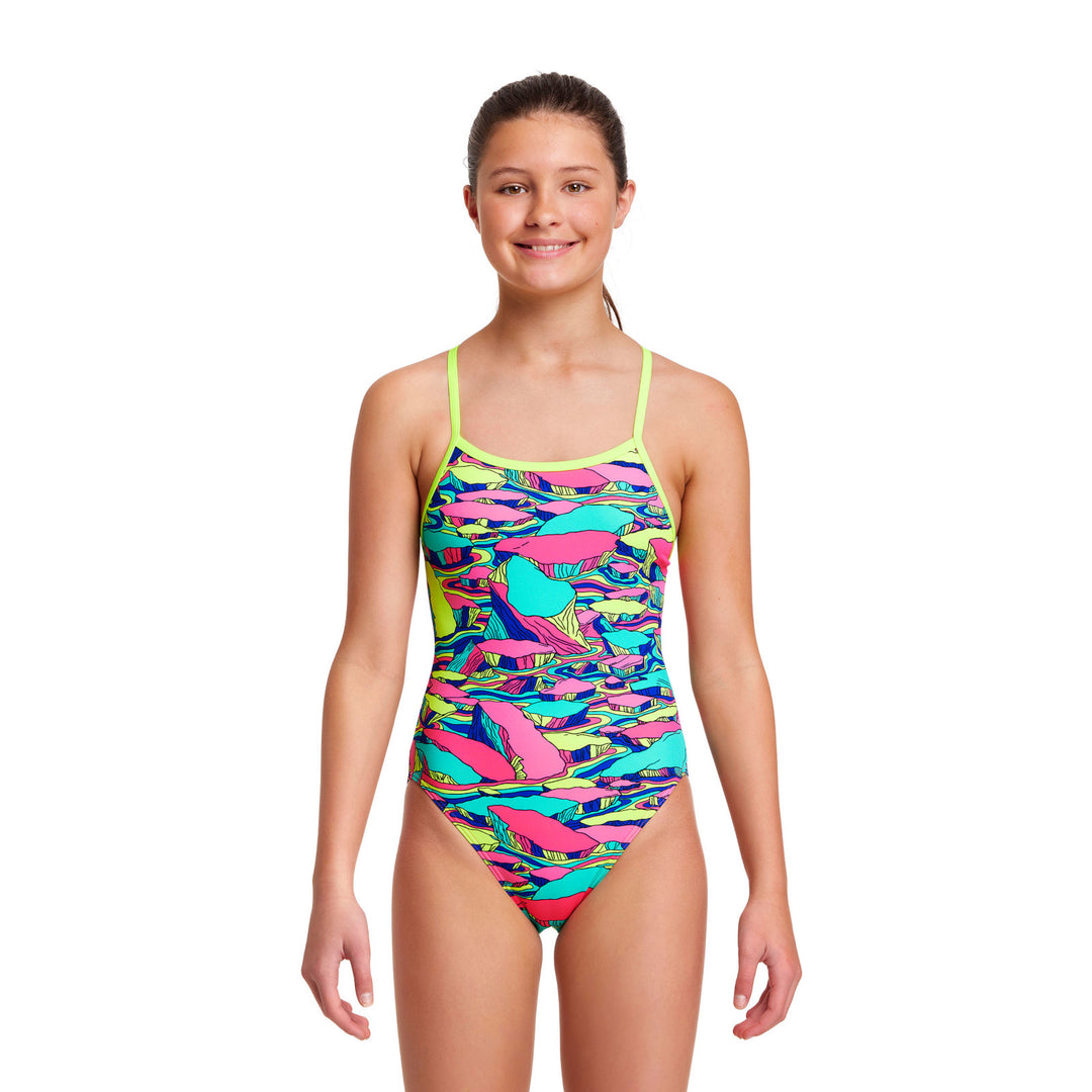 Funkita Girls Badeanzug ECO Single Strap Bright Bergs