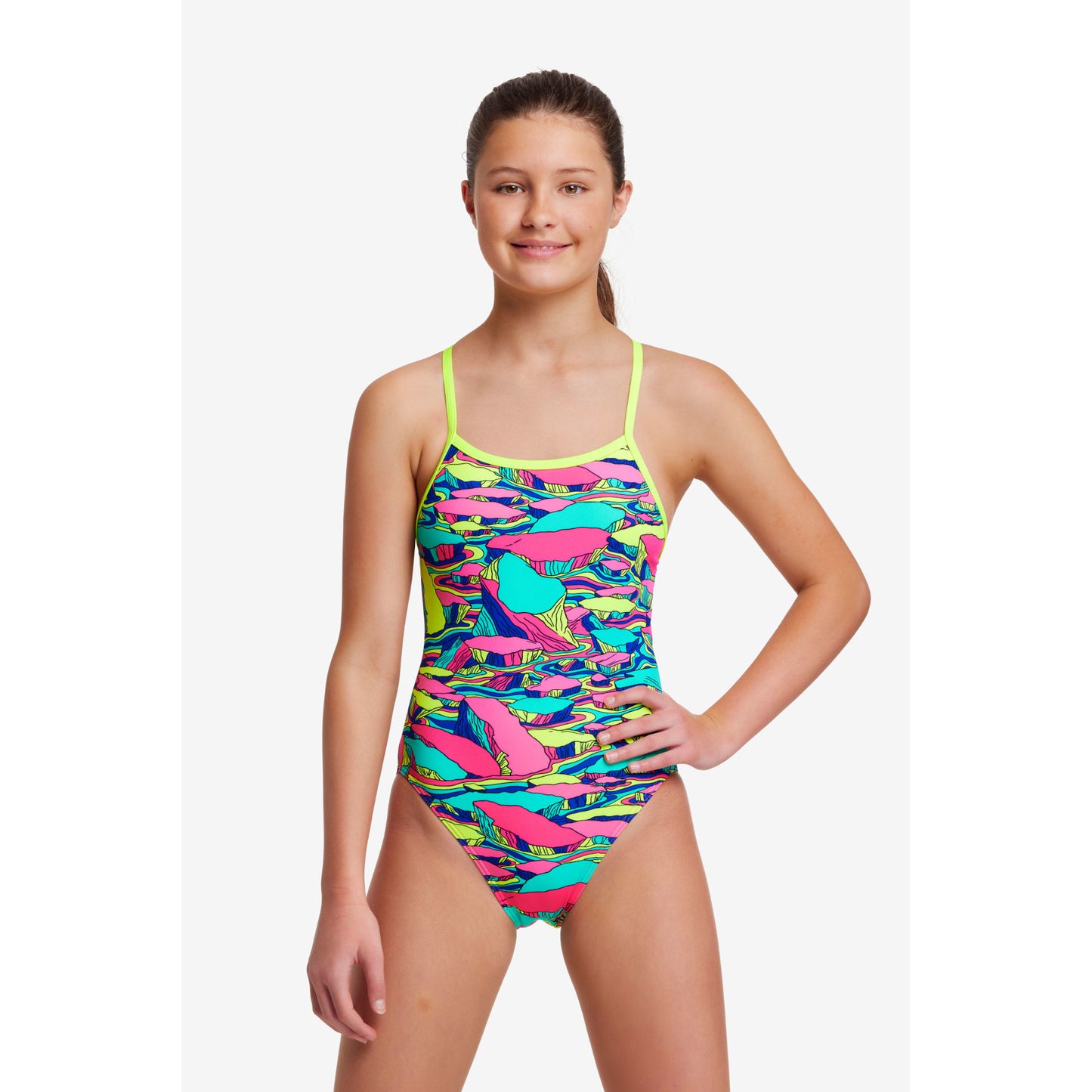 Funkita Girls Badeanzug ECO Single Strap Bright Bergs