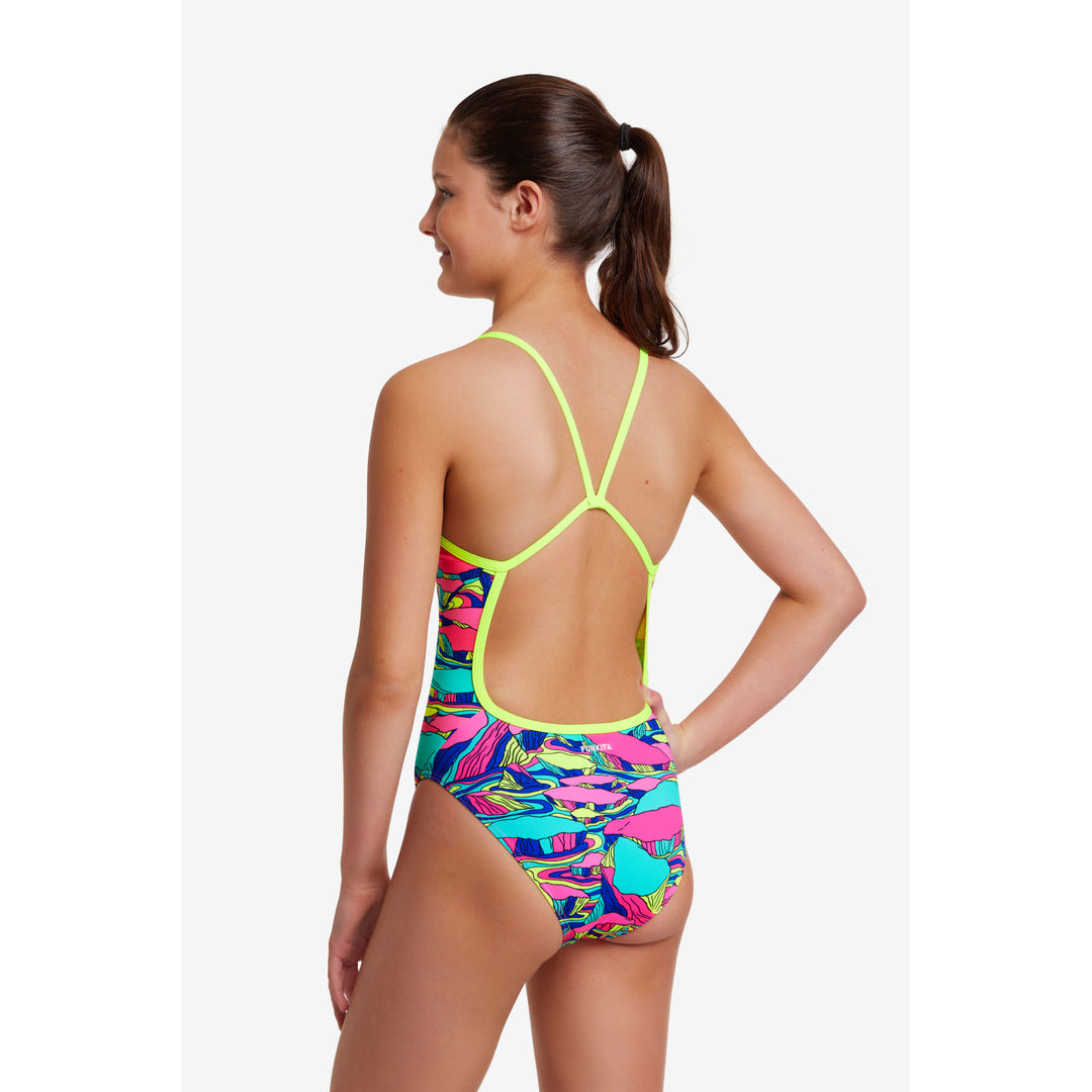 Funkita Girls Badeanzug ECO Single Strap Bright Bergs