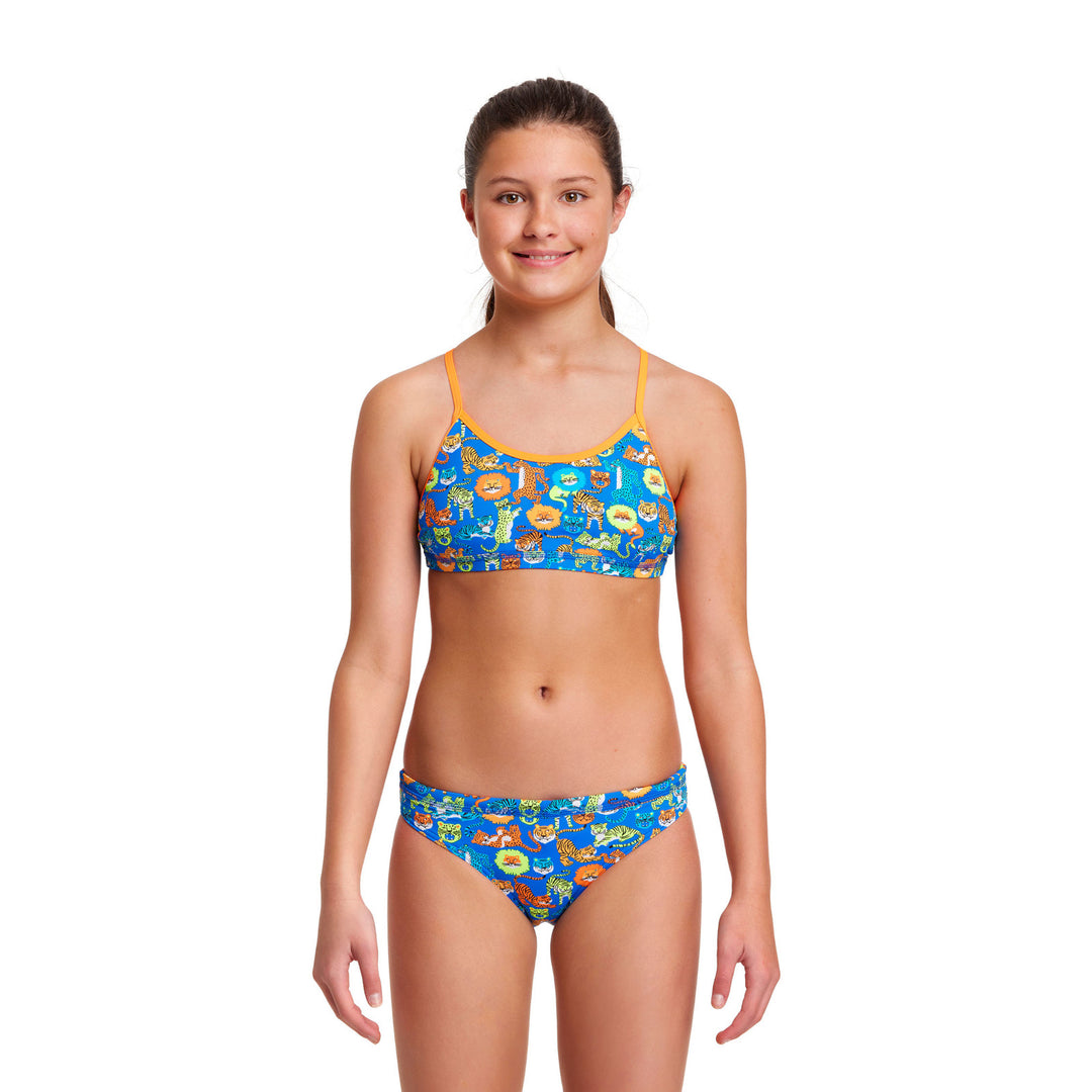 Funkita Girls Bikini Set Racerback Big Cat Bash