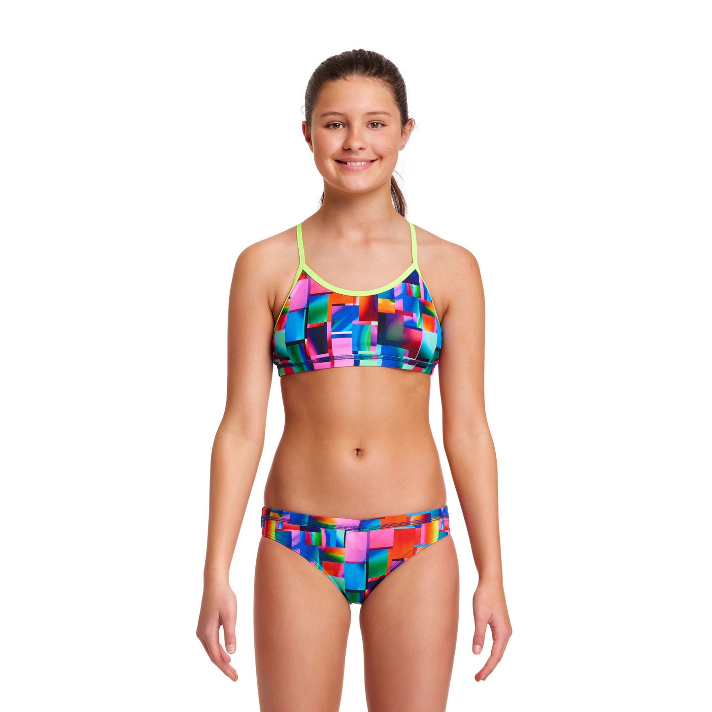 Funkita Girls Bikini Set Racerback Patch Panels