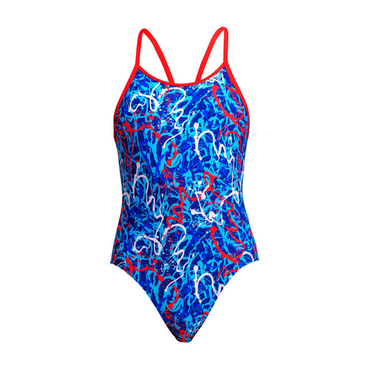 Funkita Girls Badeanzug Diamond Back Mr Squiggle