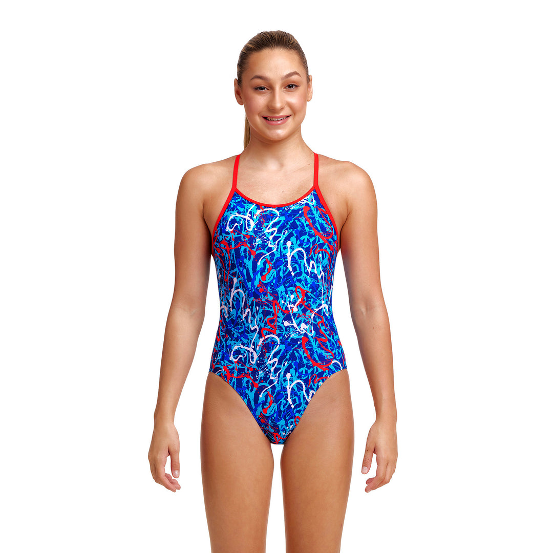 Funkita Girls Badeanzug Diamond Back Mr Squiggle
