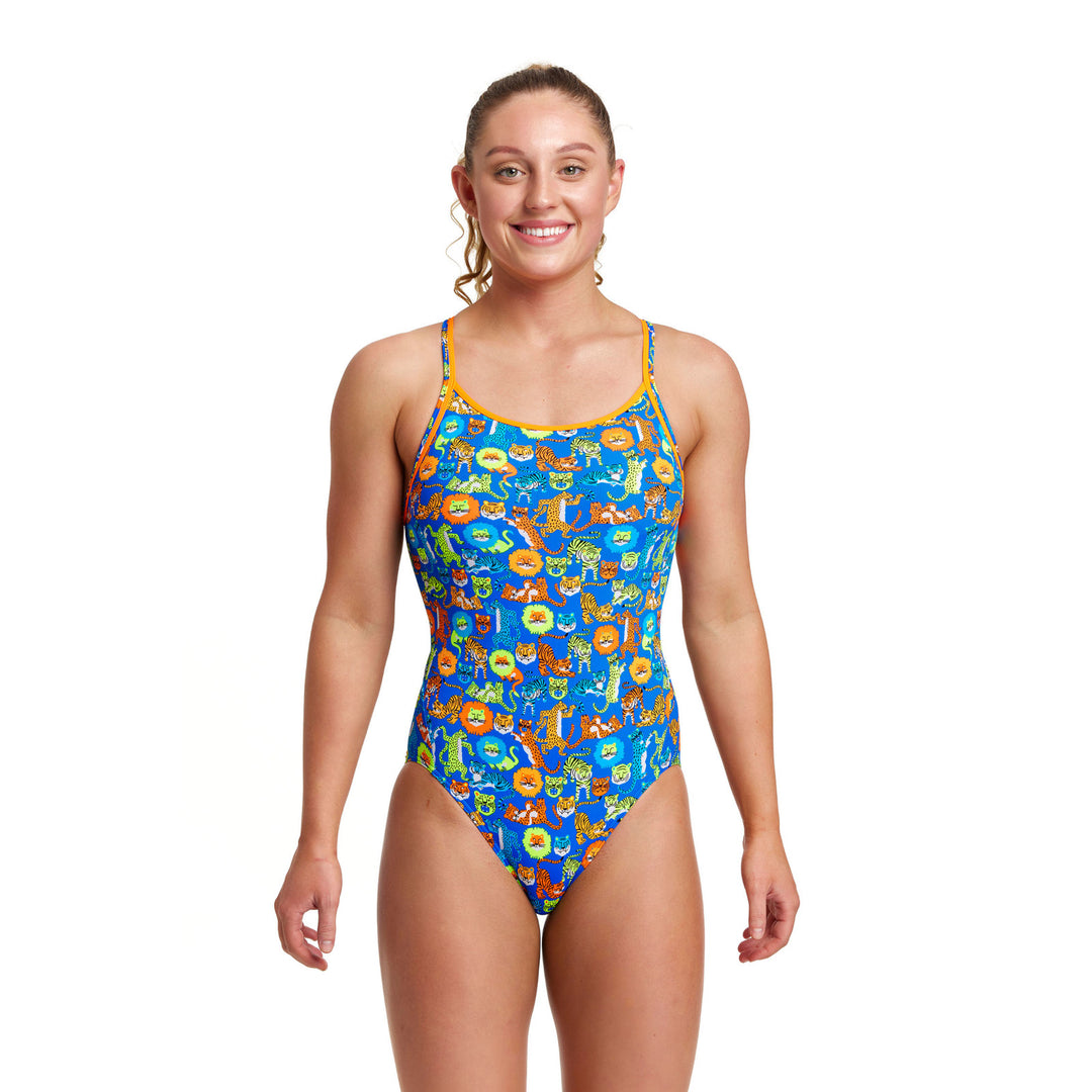 Funkita Damen Badeanzug Diamond Back Big Cat Bash