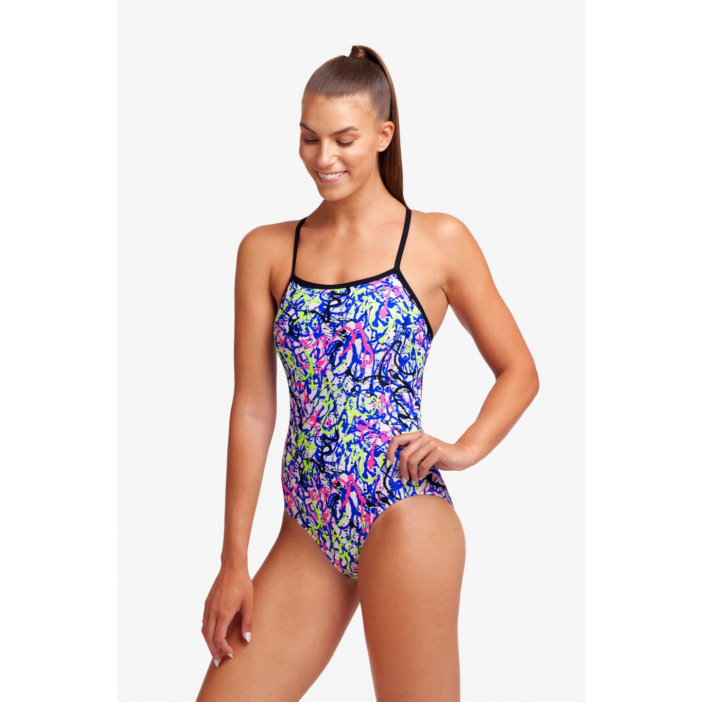 Funkita Damen Badeanzug Single Strap Big Squig