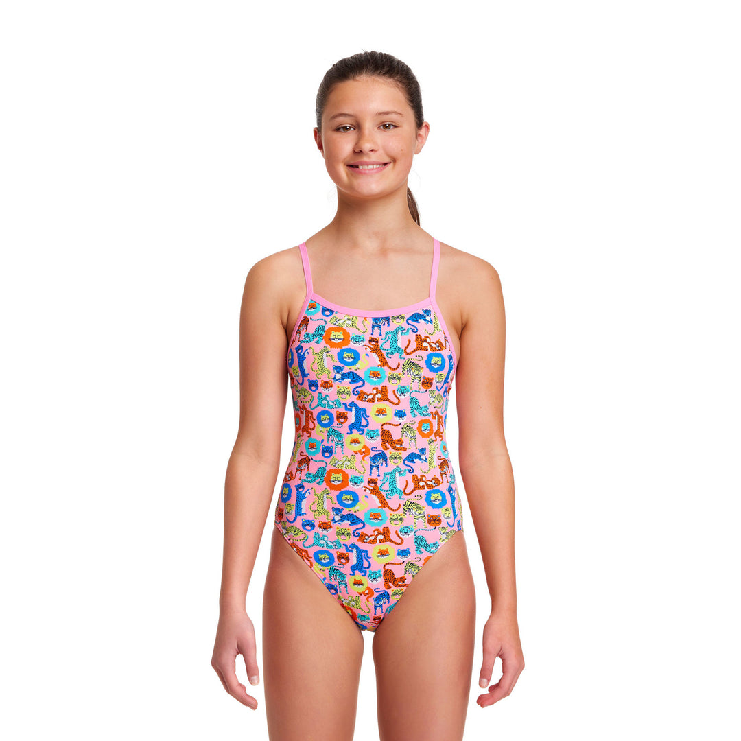 Funkita Girls Badeanzug Single Strap Feline Fiesta