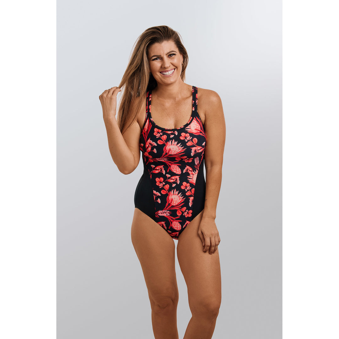 Funkita Badeanzug Figurformend Locked In Acacia Rose