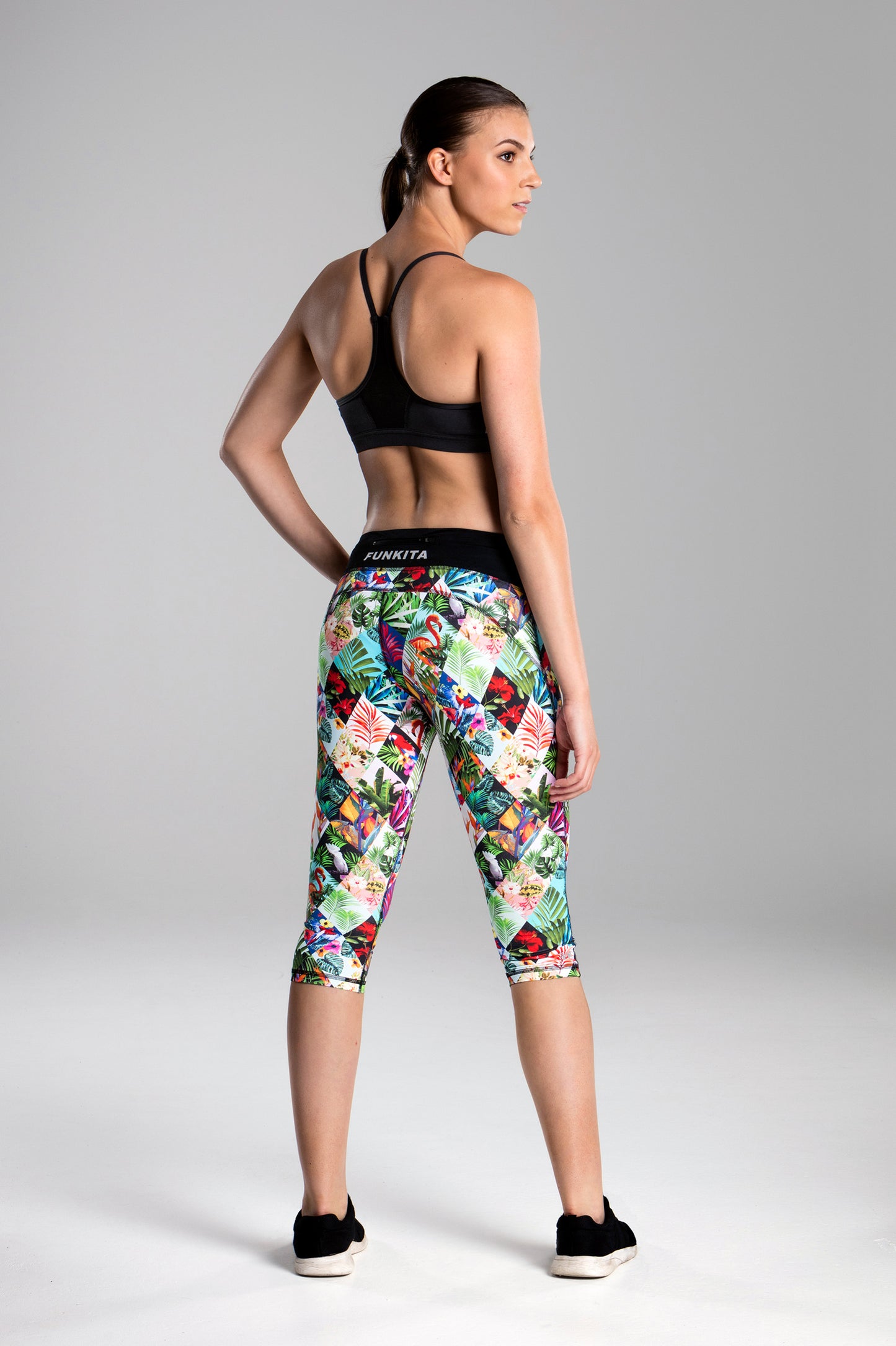 Funktia Damen Sportleggins Rapid Racer 3/4 Jungle Jam