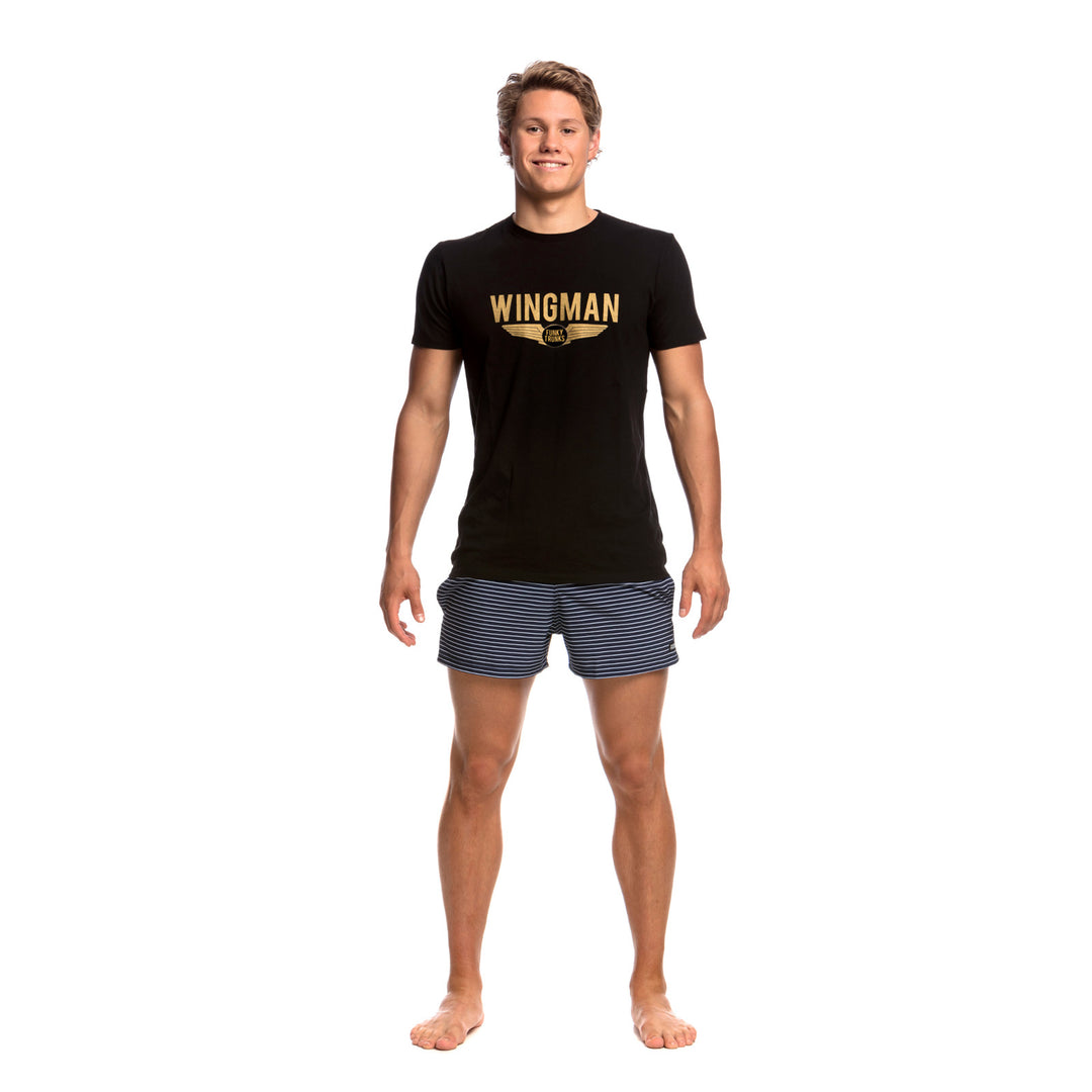 Funky Trunks Herren T-Shirt Crew Neck Gold Wingman