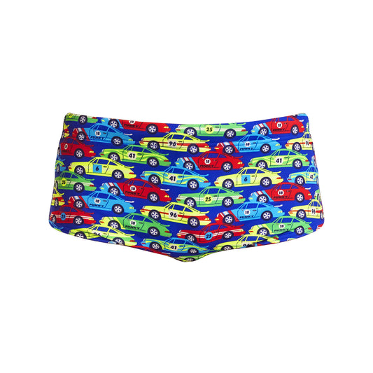 Funky Trunks boys' swim shorts Sidewinder Car Stacker 