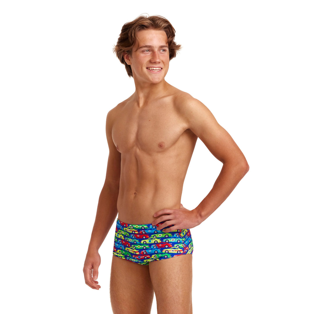 Funky Trunks Jungs Badehose Sidewinder Car Stacker
