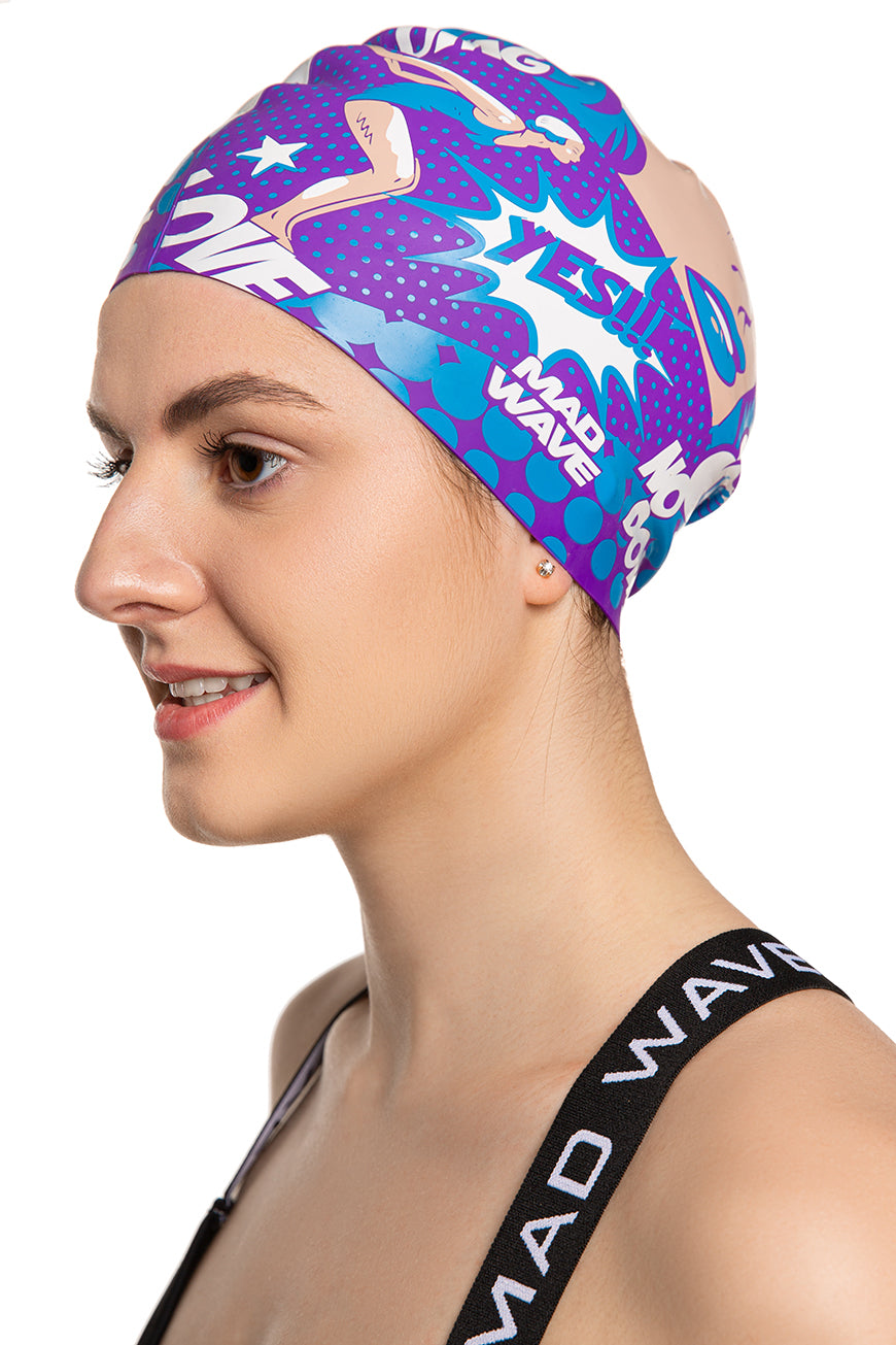 Mad Wave Badekappe Pop-Art Blue