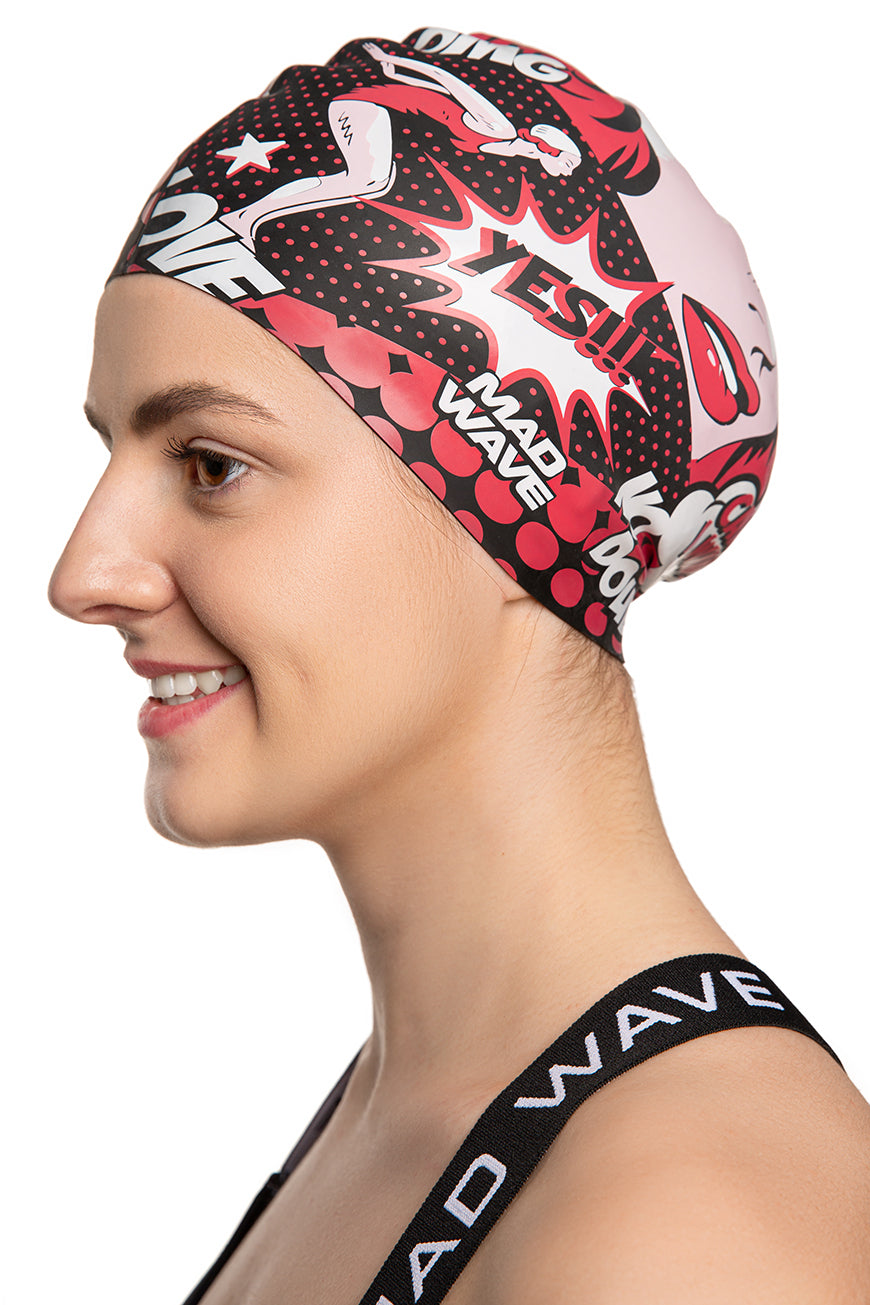 Mad Wave Badekappe Pop-Art Red